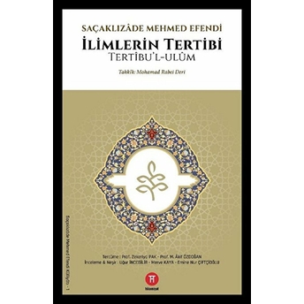 Ilimlerin Tertibi Saçaklızade Mehmed Efendi