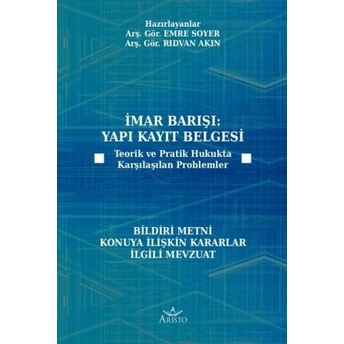 Imar Barışı: Yapı Kayıt Belgesi Rıdvan Akın