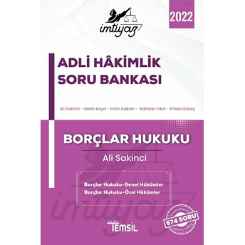 Imtiyaz Adli Hakimlik Soru Bankası Borçlar Hukuku Ali Sakinci