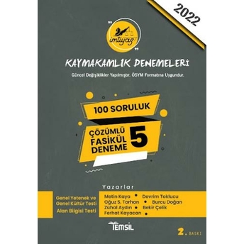 Imtiyaz Kaymakamlık Sınavı Çözümlü 5 Deneme Metin Kaya