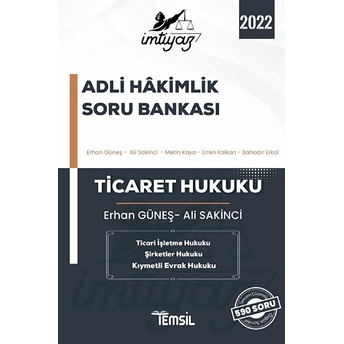 Imtiyaz Ticaret Hukuku Adli Hakimlik Soru Bankası 2021 Ali Sakinci