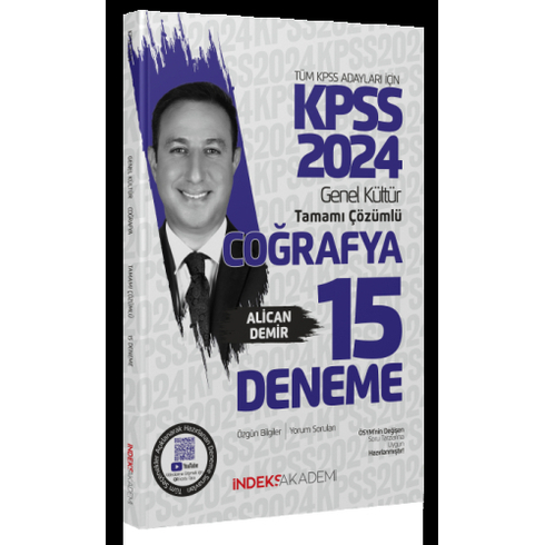 Indeks Akademi 2024 Kpss Coğrafya 15 Deneme Çözümlü Alican Demir