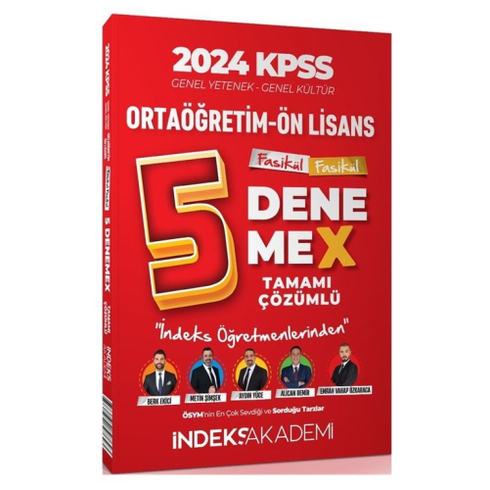 Indeks Akademi 2024 Kpss Lise Ortaöğretim Ön Lisans 5 Denemex Fasikül Çözümlü Berk Ekici