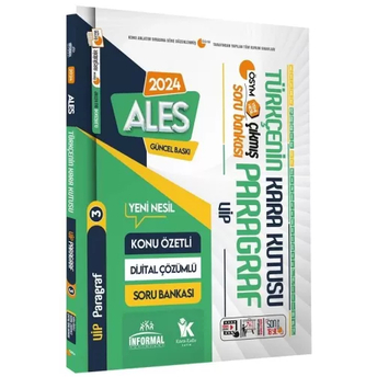 Informal Yayınları 2024 Ales Türkçenin Kara Kutusu Paragraf Konu Konu Çıkmış Sorular Soru Bankası-3 Komisyon