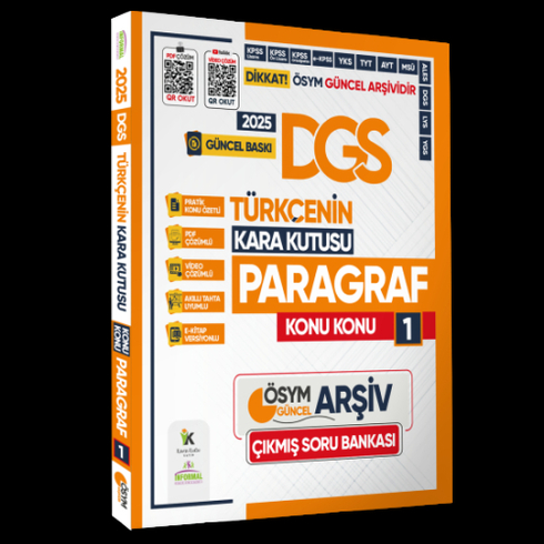 Informal Yayınları 2025 Dgs Türkçenin Kara Kutusu 1. Cilt Paragraf Konu Konu Çıkmış Sorular Soru Bankası Komisyon