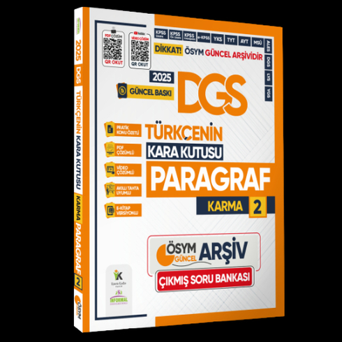 Informal Yayınları 2025 Dgs Türkçenin Kara Kutusu 2. Cilt Paragraf Karma Çıkmış Sorular Soru Bankası Komisyon