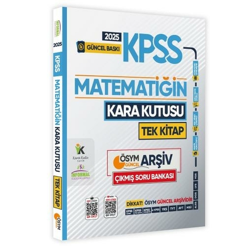 Informal Yayınları 2025 Kpss Kara Kutu Matematik Tek Kitap Ösym Arşiv Çıkmış Soru Bankası Konu Özetli Video Çözümlü Komisyon