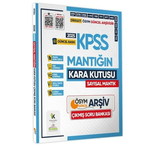 Informal Yayınları 2025 Kpss Sayısal Mantığın Kara Kutusu Ösym Çıkmış Soru Havuzu Bankası Konu Özetli Video Çözümlü Komisyon