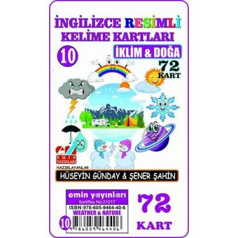 Ingilizce 10.Iklim Ve Doğa / Resimli Kelime Kartları 72-Kart Hüseyin Günday