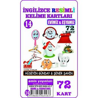 Ingilizce 14.Evimiz Ve Eşyamız / Resimli Kelime Kartları 72-Kart Hüseyin Günday