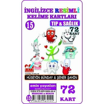 Ingilizce 15.Tıp Ve Sağlık / Resimli Kelime Kartları 72-Kart Şener Şahin