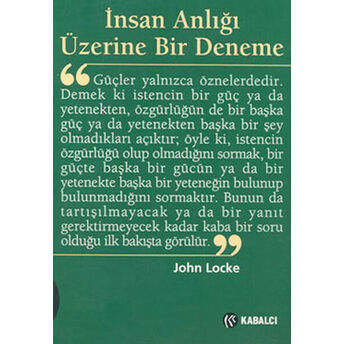 Insan Anlığı Üzerine Bir Deneme John Locke