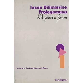 Insan Bilimlerine Prolegomena Derleme