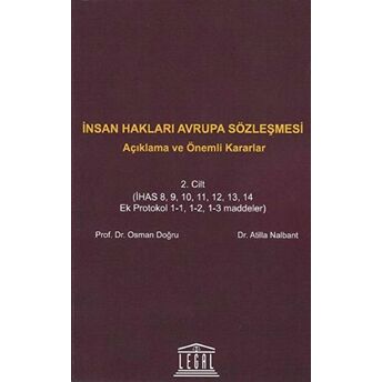 Insan Hakları Avrupa Sözleşmesi 2. Cilt Atilla Nalbant