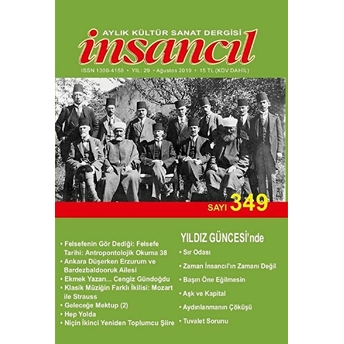 Insancıl Aylık Kültür Sanat Dergisi Sayı: 349 Ağustos 2019 Kolektif