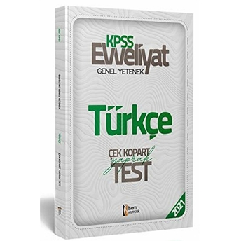 Isem 2021 Evveliyat Kpss Genel Yetenek Türkçe Çek Kopar Yaprak Test (Yeni) Kolektıf