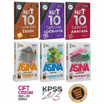 Isem 2023 Kpss Tarih Coğrafya Vatandaşlık Aşina Soru Indeks 30 Deneme 6 Lı Set Isem Indeks Kitap Yayınları Kolektif