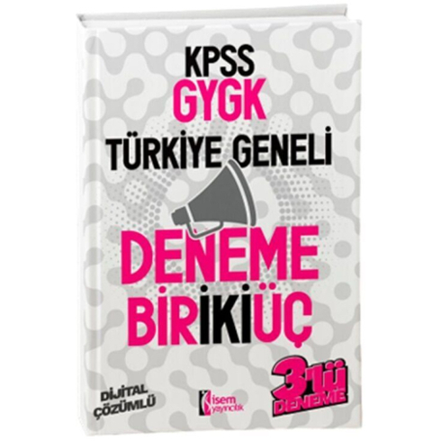 Isem Yayıncılık 2024 Isem Kpss Gygk Türkiye Geneli Deneme 1-2-3 Komisyon