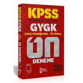 Isem Yayıncılık 2024 Kpss Gygk Ortaöğretim-Önlisans 10 Deneme Dijital Çözümlü Komisyon