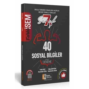 Isem Yayınları 7. Sınıf Sosyal Bilgiler Farklı Isem Tamamı Çözümlü 40 Fasikül Deneme Komisyon