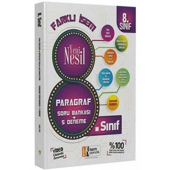 Isem Yayınları 8. Sınıf Farklı Isem Yeni Nesil Paragraf Soru Bankası 5 Deneme Komisyon