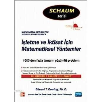 Işletme Ve Iktisat Için Matematiksel Yöntemler Edward T. Dowling