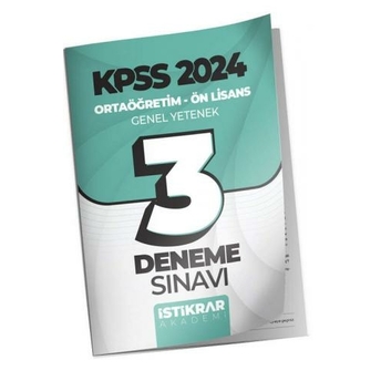 Istikrar Akademi 2024 Kpss Ortaöğretim-Ön Lisans Genel Kültür (Coğrafya - Tarih - Vatandaşlık) 3 Deneme Sınavı Komisyon