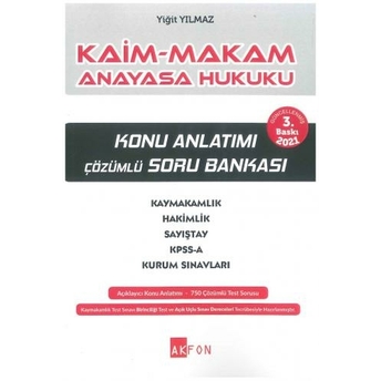 Kaim Makam Anayasa Hukuku Konu Anlatımı Çözümlü Soru Bankası Yiğit Yılmaz