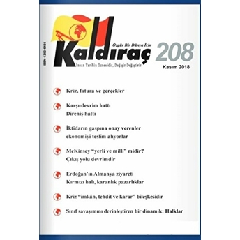 Kaldıraç Dergisi Sayı: 208 Kasım 2018 Kolektif