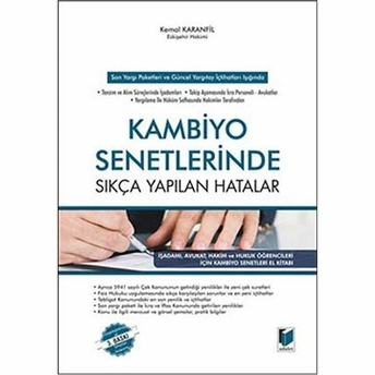 Kambiyo Senetlerinde Sıkça Yapılan Hatalar Ciltli Kemal Karanfil