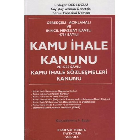 Kamu Ihale Kanunu Ve 4735 Sayılı Kamu Ihale Sözleşmeleri Kanunu Erdoğan Dedeoğlu