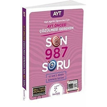 Karekök Yayıncılık Karekök Yayıncılık Ayt Eşit Ağırlık Öncesi Çözülmesi Gereken Son 987 Soru 1.Dönem Ilk Dönem 2023