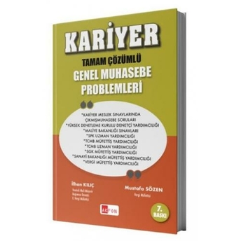 Kariyer Tamamı Çözümlü Genel Muhasebe Problemleri Ilhan Kılıç