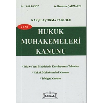 Karşılaştırma Tablolu Hukuk Muhakemeleri Kanunu Cep Boy Lütfü Başöz