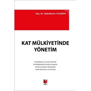 Kat Mülkiyetinde Yönetim Abdulkerim Yıldırım