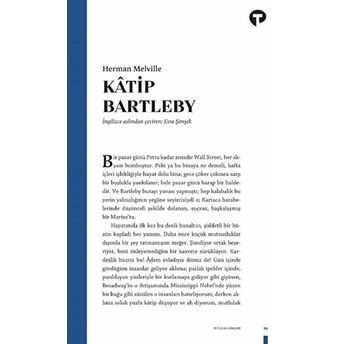 Kâtip Bartleby: Bir Wall Street Hikayesi Herman Melville