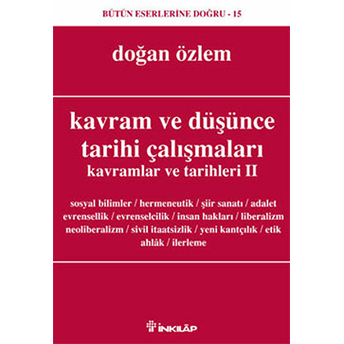 Kavram Ve Düşünce Tarihi Çalışmaları Kavramlar Ve Tarihleri 2 Doğan Özlem