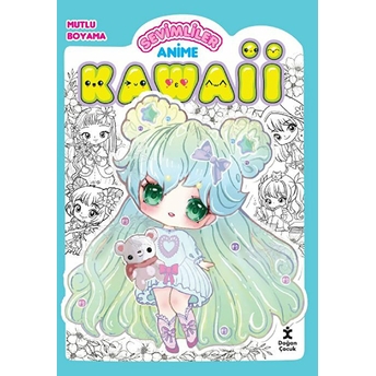 Kawaii Anime Mutlu Boyama 2 Yeşil