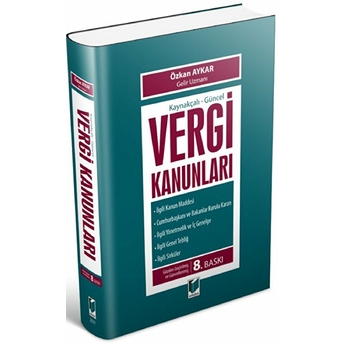 Kaynakçalı-Güncel Vergi Kanunları Özkan Aykar