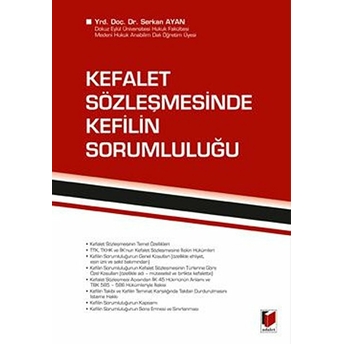 Kefalet Sözleşmesinde Kefilin Sorumluluğu Ciltli Serkan Ayan