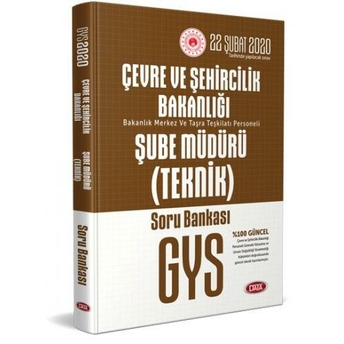 Kelepir ​Data Yayınları 2020 Gys Çevre Ve Şehircilik Bakanlığı Şube Müdürü (Teknik) Soru Bankası Komisyon