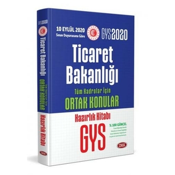 Kelepir Data Yayınları 2020 T.c. Ticaret Bakanlığı Tüm Kadrolar Için Ortak Konular Hazırlık Kitabı Komisyon