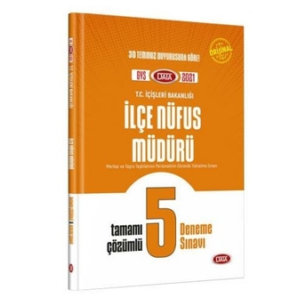 Kelepir Data Yayınları 2021 T.c. Içişleri Bakanlığı Ilçe Nüfus Müdürü Gys Tamamı Çözümlü 5 Deneme Sınavı Komisyon