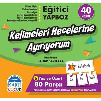 Kelimeleri Hecelerine Ayırıyorum - Eğitici Yapboz Kolektif