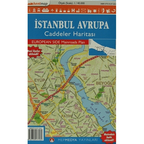 Kentmap Istanbul Avrupa Caddeler Haritası Kolektif