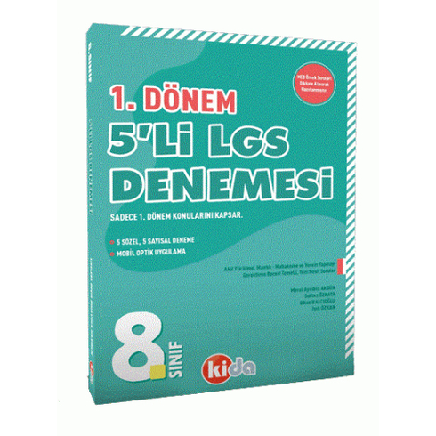 Kida Yayınları 8. Sınıf Lgs 1. Dönem 5 Deneme Komisyon