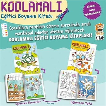 Kodlamalı Eğitici Boyama Kitabı 5-6 Yaş (2 Kitap Takım) Kolektif