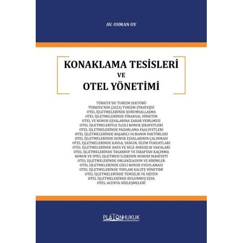 Konaklama Tesisleri Ve Otel Yönetimi Osman Oy