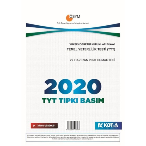 Kota Yayınları Tyt 2020 Tıpkı Basım Komisyon