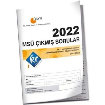 Kr Akademi 2022 Msü Çıkmış Sorular Tıpkı Basım Kitapçığı Komisyon